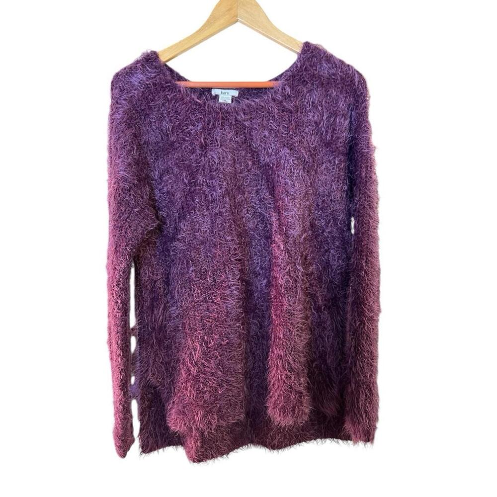 Bar III Purple‎ Round Neck Long Sleeved Shaggy Sweater Women's Size Medium